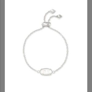 Kendra Scott Elaina Silver Adjustable Chain Bracelet In White Pearl - NWT